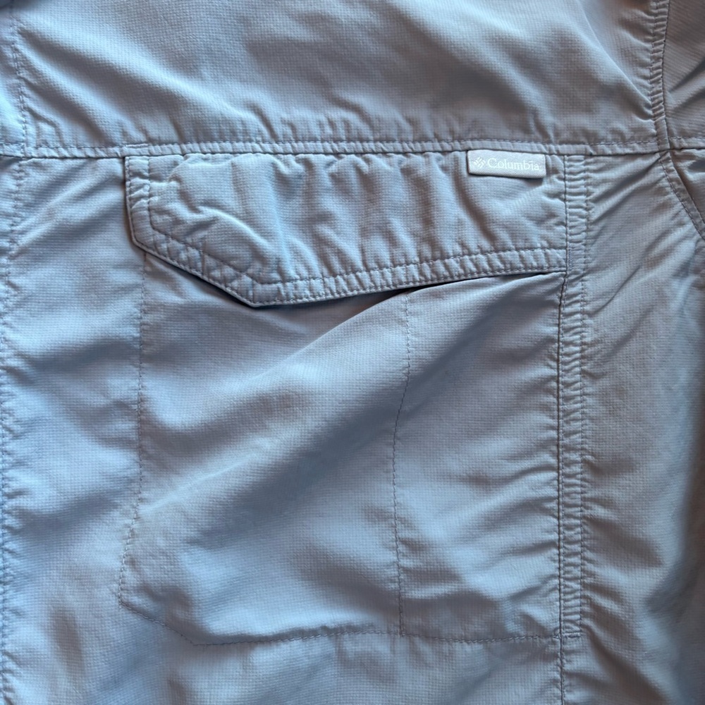 Columbia Men's Casual Light Gray Button Down Fishing Shirt Omni Shield - Picture 2 of 10
